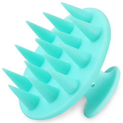 FREATECH Aktualisierte Kopfhaut MassageBürste, Integrierte Silikon Shampoo Bürste mit Langem & Steifem Borsten für Peeling und Kopfmassage, Schuppen Entfernen, Stimuliert das Haarwachstum, Türkis