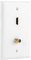 HDMI Coax Wall Plate, 1 Port TV Coax F Type and 1 Port HDMI Keystone Wall Outlet
