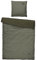 Sansibar Jersey Melange Wendebettwäsche Grün/Dunkelgrün Bettwäsche Doubleface Set 2 teilig Bettbezug 135x200 cm Kissenbezug 80x80, ca.135x200/80x80 cm