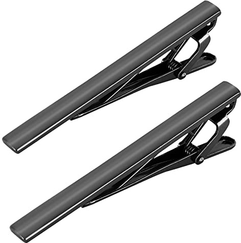 Roctee 2 Stück Krawattenstangen für Männer 6,1 cm Klassische Krawattenklammer Business Wear Anzug Halsbekleidung Halter Weihnachtsgeschenk für Ehemann Geburtstag Vatertag Bräutigam Hochzeit, 2.4 in
