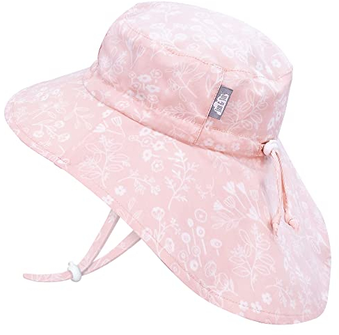 Jan & Jul Sonnenhut für Mädchen mit UV-Schutz UPF 50+ und Breiter Krempe (Prärieblumen, 5-12 Jahre)