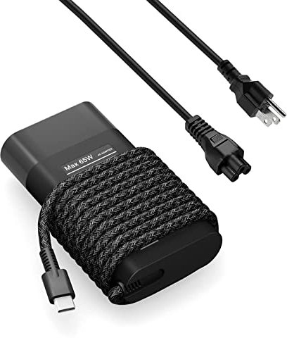 Chargeur slim 65W HP pour ordinateur portable HP Spectre X360 14 2 en 1, Elitebook x360, Pavilion Envy Elite x2 à charge rapide type C adaptateur secteur pour ordinateur portable de voyage