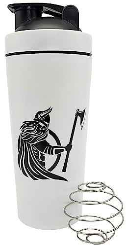 JAW REX Ancient Warriors Protein Steel Shaker | (750ml) (White Viking)