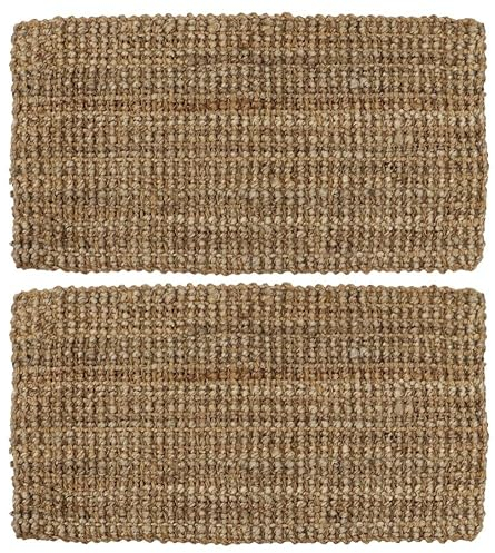 VL Door Mat 40x70cm – Jute Coir Door Mats with Durable Backing and Classic Weave – Heavy Duty Door Mats Outdoor for Mud, Dirt, and Wet Shoes in Entryways, Sheds, Garden or Patio (Pack of 2)