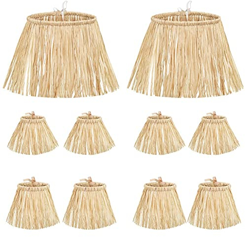 10 piezas espantapájaros paja rafia material espantapájaros accesorios de disfraz decoración rafia cuello brazo y tobillera