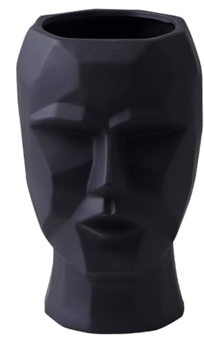 Ceramics Vase Visage Pot De Fleur Ceramique ,Pot De Fleurs Avec Tête De Visage - Pot De Fleurs Avec Trou De Drainage - Décoration De Jardin - Pots De Fleurs - Pour L'intérieur Et L'extérieur 32*20cm(C
