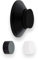 Evi Herrajes | Adhesive Door Stop | Wall Fitting | 35x15mm | Black Lacquered Stainless Steel | Conical Shape | Two Rubber Bands Included | Adhesive or Screw Installation