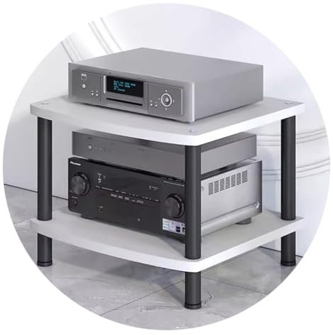 HIFI-Audioschrank 2/3/4-stufige HiFi-Racks und -Ständer Audio-Rack Schrank AV-Regal TV-Absorber Geräteschrank Audio-Entertainment-Einheit Medienschrank(Weiß,60 * 54 * 44cm(2Tier))