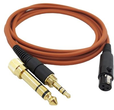 Yaowanguan Cavo per AKG Q701 K712 K702 K271S K240S K240MK K181 K141 K171 K371 Cuffie,Mini XLR Cavo Audio di Ricambio con Adattatore da 6.35 mm,2 m/6.6 piedi,Arancia