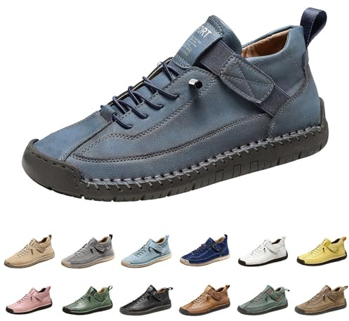 Generisch Wasserdichter Barfuss Schuhe Ergonomischer, Wasserdichter & Schmerzlindernder Leder-Barfußschuh Flach rutschfest Barfußschuhe Herren Damen Unisex Komfort Schuhe