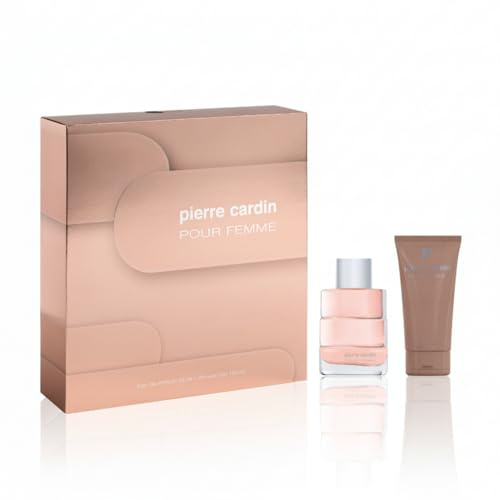 Pierre Cardin Coffret Femme Pour Femme EDT + Gel Douche 200ml | Coffret Parfum - Fraîche Élégante - Musc Blanc, Fleur D'Oranger & Framboise - 3 X 30 ml