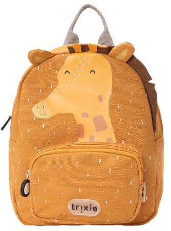 Trixie Tierrucksack für Kinder, Rucksack Kindergarten, Kinderrucksack, Gepolsterte Schultergurte mit Brustgurt, Wasserabweisend, 100% Recycelte Baumwolle, verschiedene Größen (Mr. Giraffe, klein)