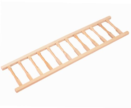 Alomejor Ringhiera per Casa delle Bambole, Ringhiere Robuste in Betulla Non Verniciata con Scanalature Simmetriche Intagliate Al Tornio per Scale in Miniatura, Balconi (2PCS)