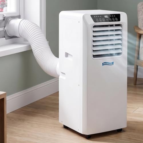 Portable Air Conditioner 9000 btu LED Control, 360° Wheels and Window Kit | Sleep Settings Maintain a Calmer 50–55 dB Environment for Bedrooms, Guest Rooms and Evening Rest without Bulky Installation.
