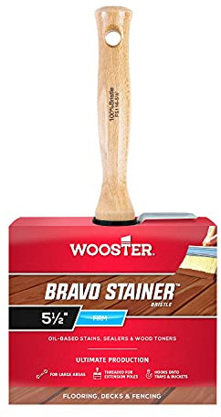 Wooster Brush Bravo Stainer Stain Brush, Brown, 5 1/2 Inch