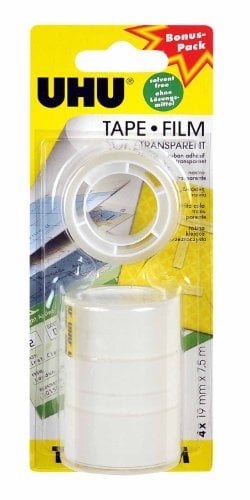 Uhu 45985 - 4 Nachfüllrollen Klebefilm, 19 mm x 7.5 m