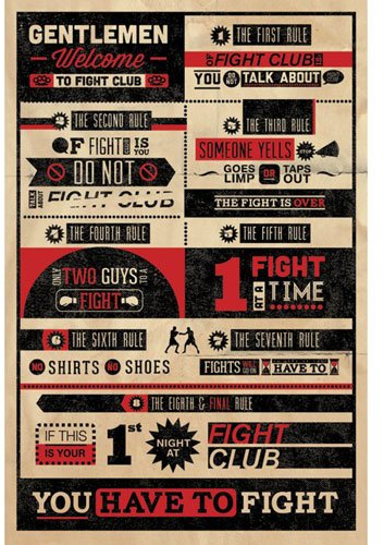 Poster - Poster Fight Club Rules Infographic (in 61 cm x 91,5 cm)