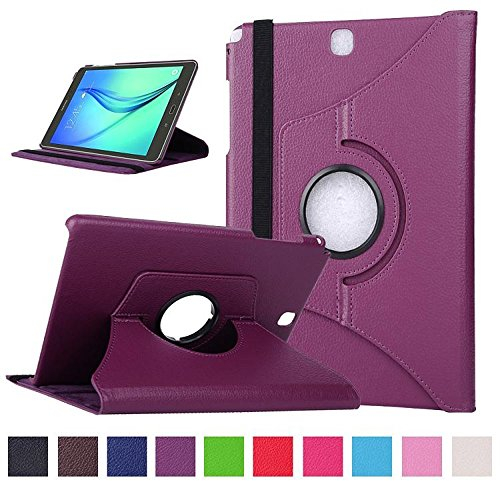 Custodia protettiva per Samsung Galaxy Tab 3 Lite 7.0, ruota a 360°, fodera in cuoio per Samsung Galaxy Tab 3 Lite 7.0 SM-T110 (7 pollici), apertura a libro, e stand che permette di mantenere il dispositivo alzato Voilet Samsung Galaxy Tab A 9.7