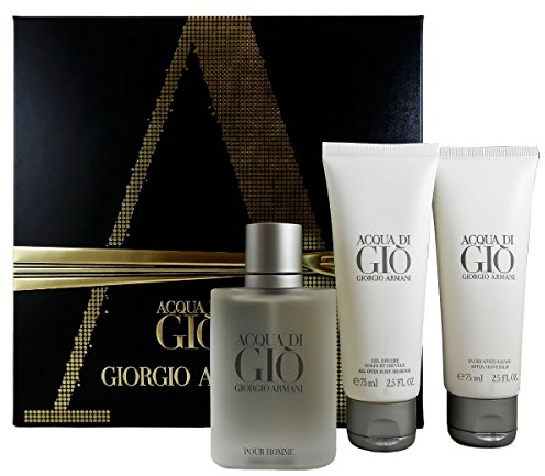 Giorgio Armani Acqua di Gio Pour Homme giftset, Eau de Toilettespray, all over body shampoo, as balm, 1er Pack (1 x 200 ml)