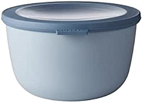 Mepal - Multi Bowl Cirqula Redondo - Recipientes para Alimentos con Tapa - Adecuado como Fiambrera Hermética para Frigorífico, Microondas y Congelador - Tapers para Comida - 2000 ml - Nordic Blue