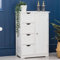 CHRISTOW Bathroom Cabinet Floor Standing, Wooden White 4 Drawer Storage Cupboard Unit With Shelf