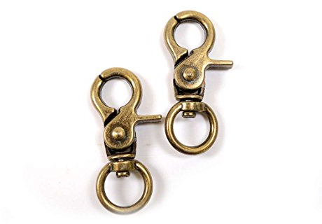 Vintageparts DIY Karabinerhaken mit Drehkupplung in antik bronzefarben 2 Stück DIY-Schmuck Verschluss Karabiner Schlüsselanhänger