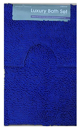 Gaveno Cavailia Super Absorbent 2 Piece Extra Large Loop Bath Set, Chenille, Royal Blue