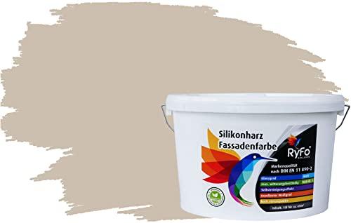 RyFo Colors Silikonharz Fassadenfarbe Lotuseffekt Trend Sandbeige 10l
