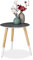 Relaxdays Beistelltisch rund, dekoratives Muster, Holztisch niedrig, Dreibein Tisch, HxD 40,5x40cm, schwarz/weiß/Natur