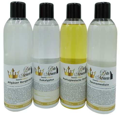 Dufte Momente 4 x 250ml Saunaaufguss Konzentrat - freie Wahl aus über 200 Düften - auch für den professionellen Anwender geeignet - in gewohnter Premiumqualität