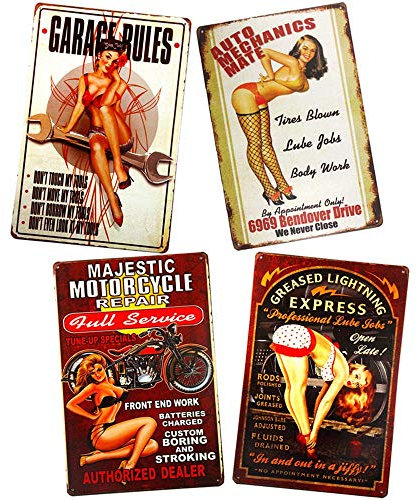 Yunuo - 4 carteles de metal con texto Beware of Zombies, estilo retro