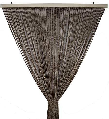 Tenda Antimosche per Porta Finestra Moschiera a Pannello Modello Gabry in Corda di Poliestere Resistente Misura 100 x 220 cm Colore Marrone