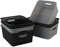 Mayish Plastic Weave Basket, Plastic Woven Cupboard Storage Baskets, Black and Grey, 6 Packs