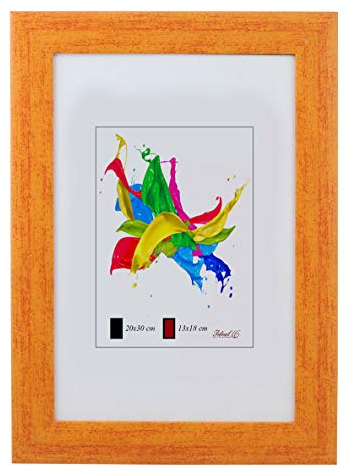 IDEAL TREND Denver Holz Bilderrahmen Wanddeko Collage Poster Bilder Foto Rahmen: Farbe: Orange | Format: 20x30