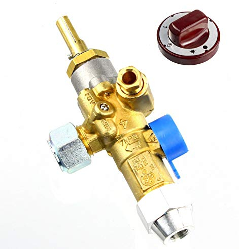 Tandoor Gas Valve 21S with Knob Kit Shaan Shahi Clay Oven Control Tap Flame Supervision Device