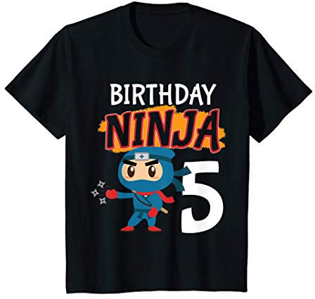 Kinder Fünfter Geburtstag Junge 5 Jahre alt fünfjähriger Ninja T-Shirt