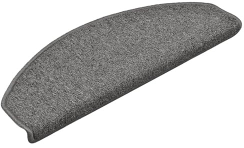 vidaXL Stair mats 15 pcs 65 x 24 x 4 cm Non-Slip Grey and Black | Soaks up sound so your stairs are quieter, Keeps you steady to stop any slips or falls,