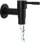 G1/4 Edelstahl schwarz einzigen kalten Wasserhahn Wandmontage Spültischarmatur wasserhahn waschmaschine Garten Wasserhahn Spüle Wasserhahn Bad Kaltwasser Armatur für Waschküche, Badezimmer, Garten