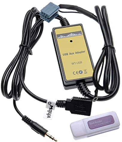 vhbw Adaptador Cable Radio Coche AUX USB Audio Compatible con Seat Ibiza (1999-2007), Leon (2000-2005), Toledo (1999-2005) Auto, Radio Auto