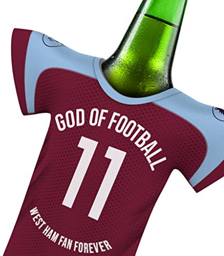 myfanshirt GOD of Football Intended for WEST HAM UTD Merchandise Gift Supporters Gear Jersey Surprise | Men Fan Gift Christmas Secret Santa Jersey Bottle Can Cooler UKUK