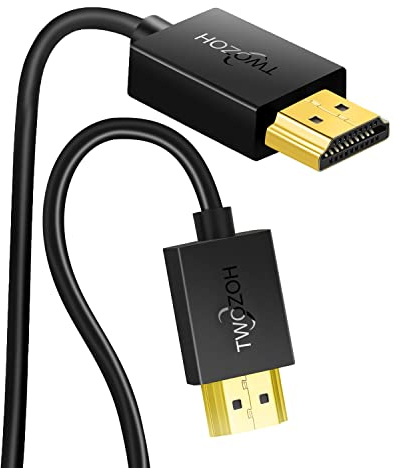 Twozoh Extra Fino HDMI Cable 3M, Flexible Slim & Soft HDMI Cable Delgado Compatible con 3D/4K@60Hz/2160P/1080P