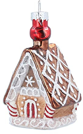 Gisela Graham Christmas Tree Decoration Glass Gingerbread House