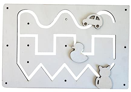 Perfeclan Holz Busy Board DIY Zubehör Geschenke Hand Auge Koordination Slide Track Puzzle Spielzeug für Kinder Kinder