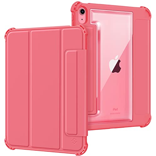 Fintie Hybrid Rugged Armor Case para iPad 10th Generation 2022 10.9 Pulgadas con portalápices - Military Drop Tested Heavy Duty Funda Protectora para iPad 10th Generation, Rosa