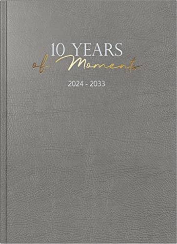 rido/idé 10-Jahres-Kalender „10 Years of Moments“ 2024 1 Seite = 1 Tag, 2024-2033 A4 grau: 1 Seite = 1 Tag, Blattgröße 21 x 29,7 cm, A4, Klein