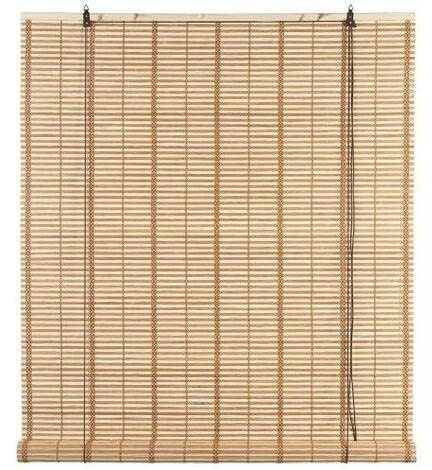 La zappa Tapparella in bambù Africa arrotolamento a carrucola con supporto in legno da esterno (200 x h 300 cm, Marrone Chiaro)