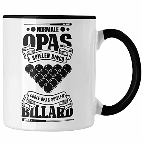 Trendation - Billard Pool Tasse Geschenk Coole Opas Spielen Billard Kaffeetasse (Schwarz)