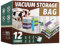 Vacuum Storage Bags, Space Saver Bags, Vacuum Sealer Bags for Comforters and Blankets, Compression Storage Bags for Clothes Storage, Hand Pump Included (12 Combo)