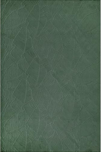 the carpet Rio - modern and soft carpet with non-slip backing and 3D look, fluffy surface, easy-care and robust, green, 80 x 300 cm