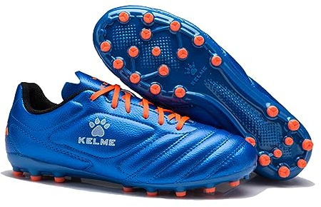 KELME Männer AG Fußball Stollen, Junge Teenager Athletic Grass Futsal Sneaker, Atmungsaktive Knöchel Unterstützung Fußball Stiefel, Blau, 42 EU